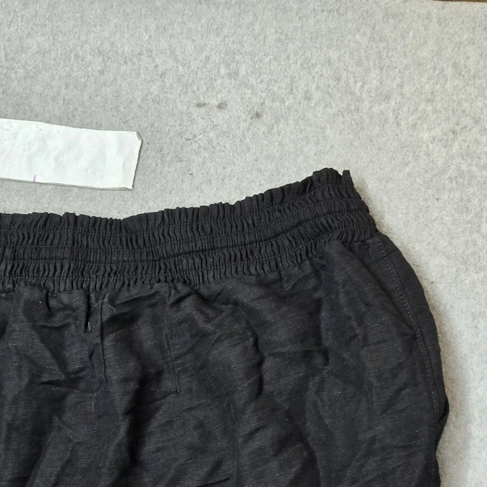 Lane Bryant Women Pants 22/24 Black Linen Wide Leg Baggy Coastal Beach NWT